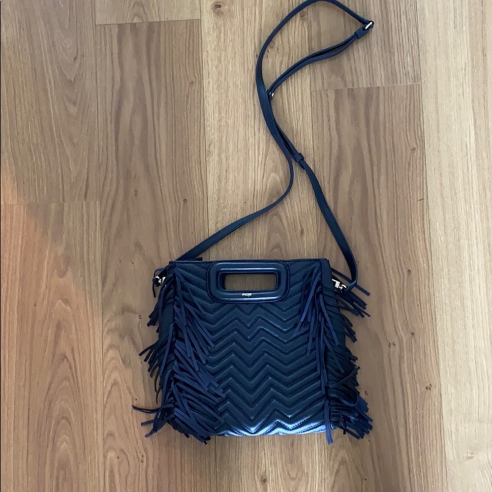 Maje blue quilted leather bag